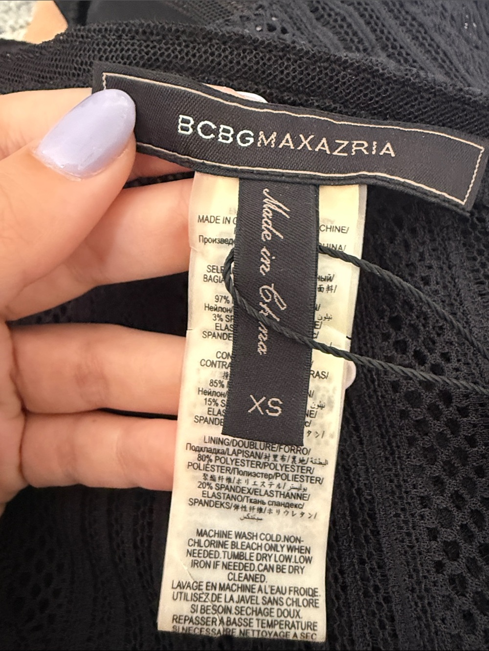 NWT BCBGMaxazria floral lace black bodysuit - Picture 7 of 10